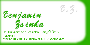 benjamin zsinka business card